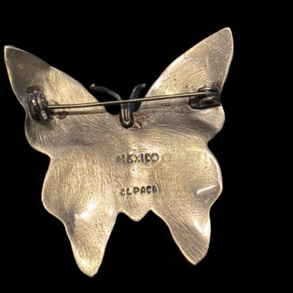 Abalone Shell 925 Silver Butterfly Brooch - Picture 3 of 8